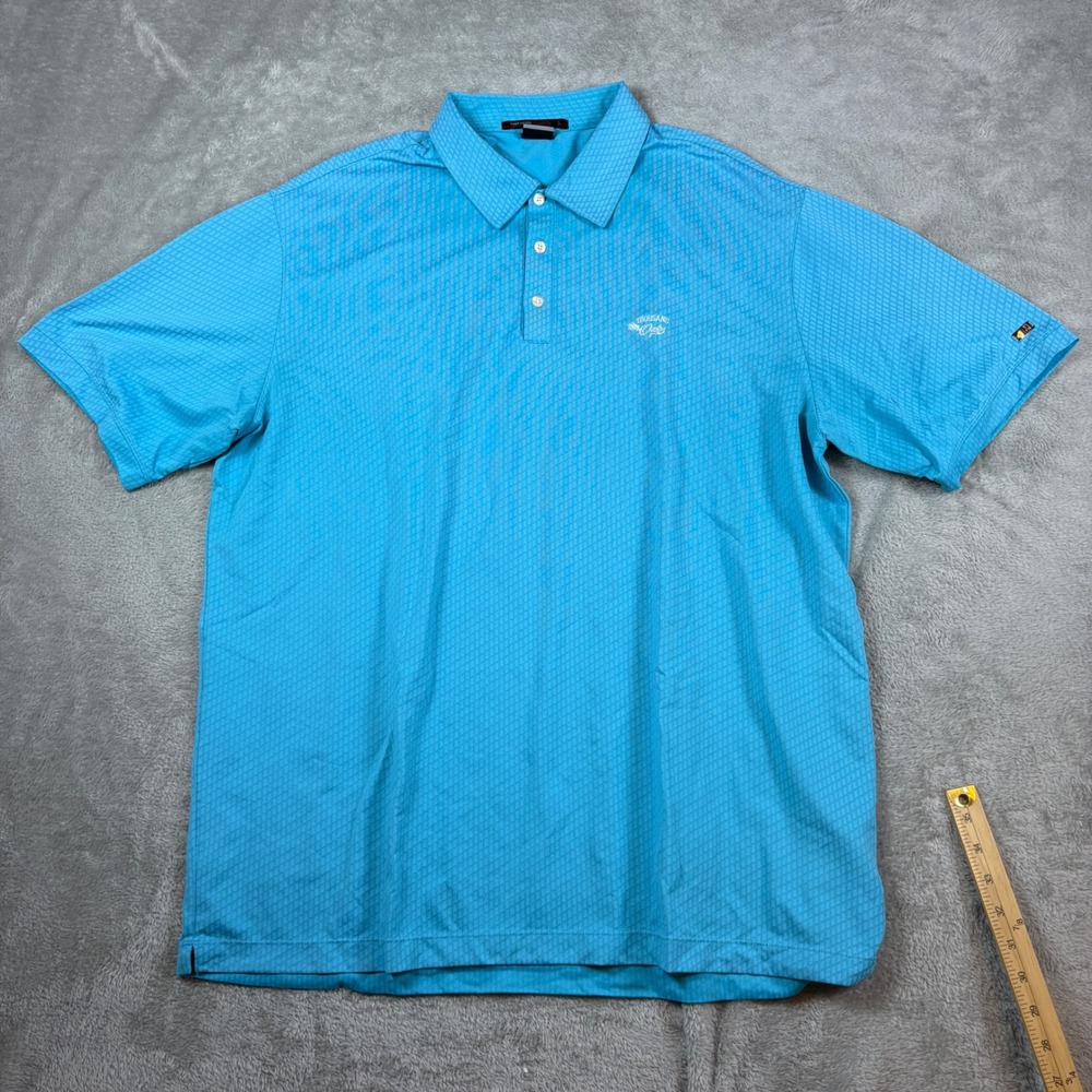 Nike Shirt Men XL Tiger Woods Collection Dri-FIT Polo Thousand Oaks Blue Stretch